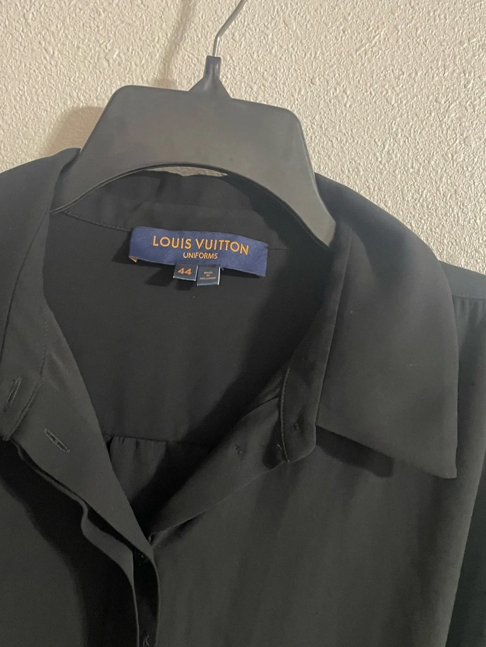 Louis Vuitton Uniform Button Up Shirt Long Sleeve Black 44